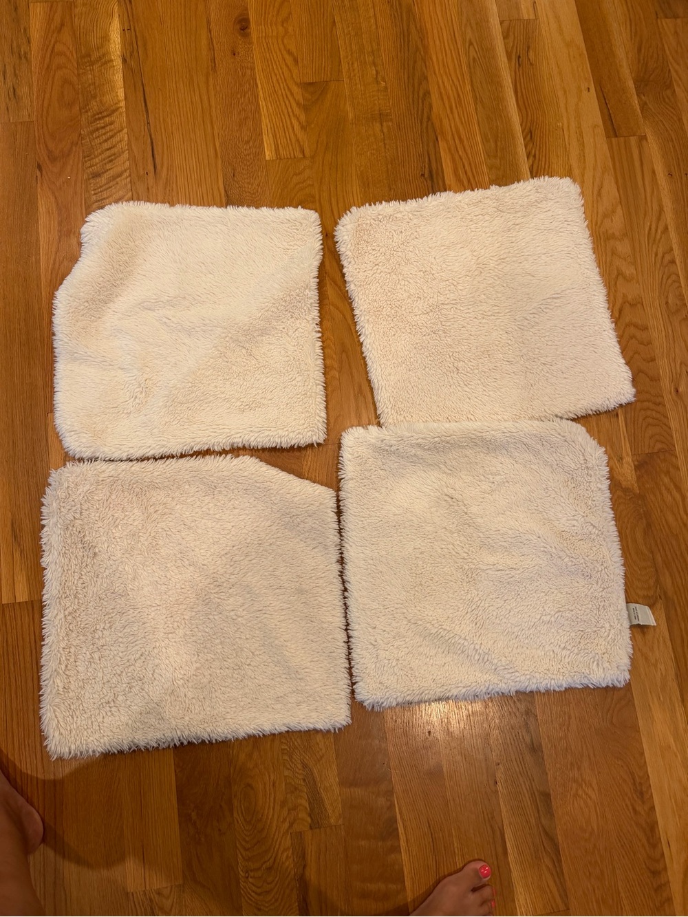 Pottery Barn Plush Cream Throw Pillow Covers 18"x18" - Set of 4 - Picture 4 of 4